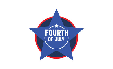 Fourth of July celebration emblem. Happy independence day. United states of America patriotic symbol. American flag colors.