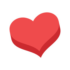 Heart vector icon. Flat style 3d illustration. Love representation. Valentine's day symbol.