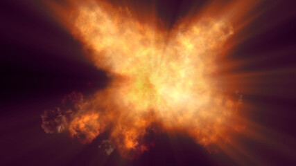 fire flame explosion in space