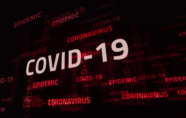 Covid-19 epidemic and coronavirus text abstract concept illustration