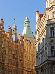 Fototapeta na wymiar Maiselova Prague street in Czech Republich