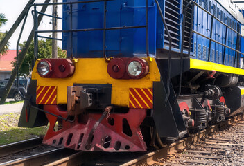 Diesel locomotive on the railway