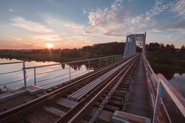 Railway bridge in the morning
