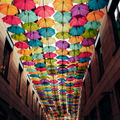 Fototapeta na wymiar Umbrellas in the city Bordeaux