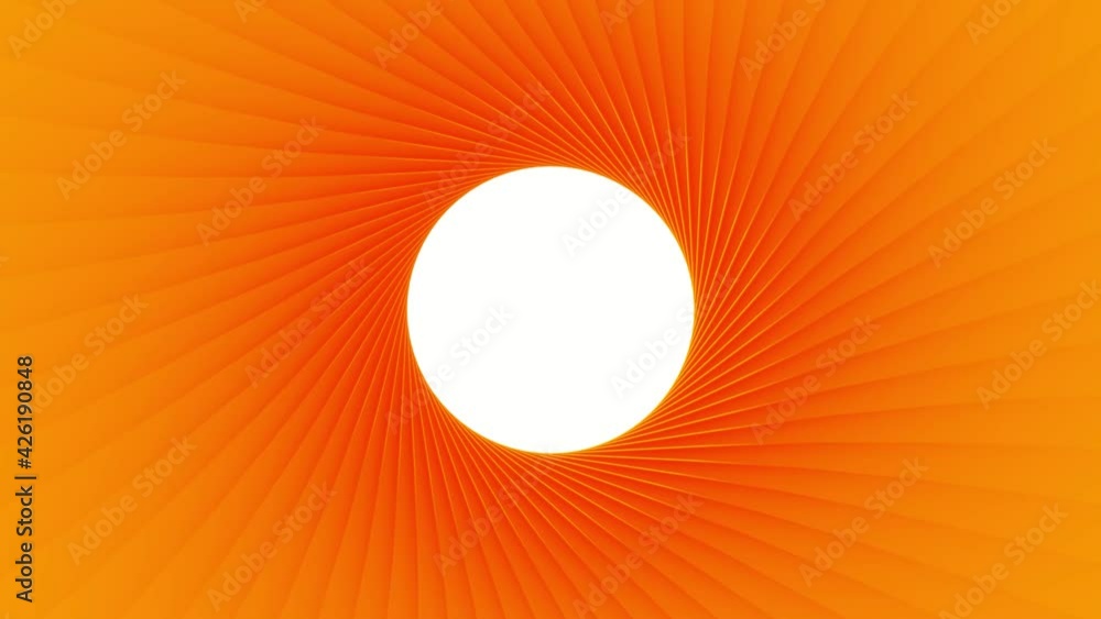 Aufkleber orange rotating abstract pattern of lines and a gradient where there is a white circle inside .. 3d 
