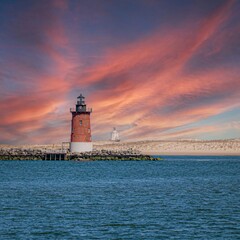 lighthouse at sunset