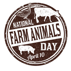 National farm animals day grunge rubber stamp