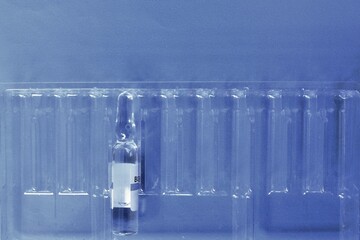 phial on the blue background