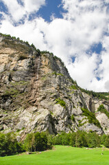 Obraz premium Beautiful nature in Staubbach valley - Lauterbrunnen, Switzerland