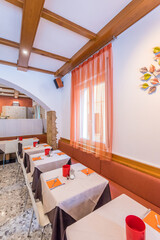 Restaurant interior. Small restaurant in Intaly.