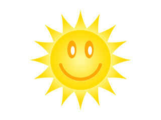 Symbol of the sun on a white background