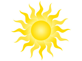 Symbol of the sun on a white background