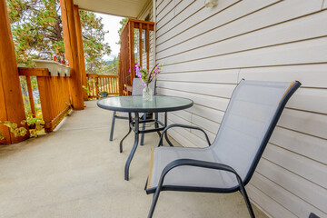 simple decoration and furniture in modern balcony