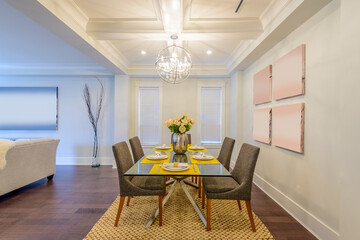 Modern dining room in luxury house.