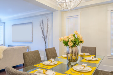 Modern dining room in luxury house.
