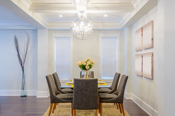 Modern dining room in luxury house.