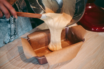 The baking process of baking pies and cookies in the kitchen © Hennadii