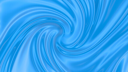 Beautiful flowing fabric of blue wavy silk or satin. 3d rendering image.