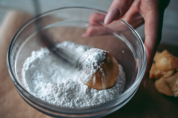 The baking process of baking pies and cookies in the kitchen © Hennadii