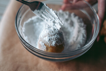 The baking process of baking pies and cookies in the kitchen