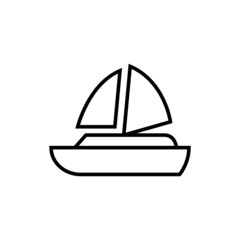 catamaran icon. boat, ship symbol in flat black line style, isolated on white background