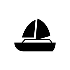 catamaran icon. boat, ship symbol in solid black flat shape glyph icon, isolated on white background
