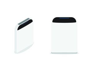 A vector of flat and isometric smart home air purifier on white background 