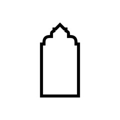 Mosque Door Line - Vector Flat Design Illustration : Suitable for Islamic Theme and Other Graphic Related Assets.