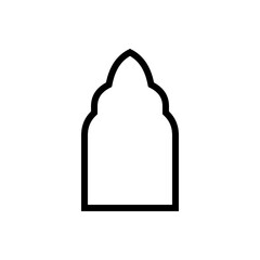 Mosque Door Line - Vector Flat Design Illustration : Suitable for Islamic Theme and Other Graphic Related Assets.