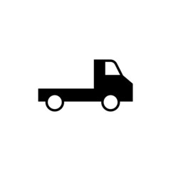 Fototapeta na wymiar Flatbed, flatbedlorry truck icon in solid black flat shape glyph icon, isolated on white background 