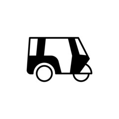 Asian taxi icon, thailand taxi symbol in solid black flat shape glyph icon, isolated on white background