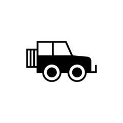offroad car icon in solid black flat shape glyph icon, isolated on white background