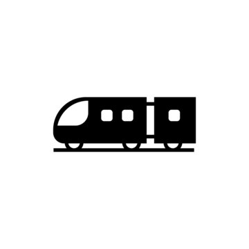recommend clip art: metropolitan subway train icon in solid black flat shape glyph icon, isolated on white background