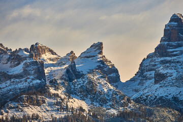 Ski resort Madonna di Campiglio.Panoramic landscape in the autumn time of the Dolomite Alps in Madonna di Campiglio. Northern & Central Brenta mountain groups,Italy