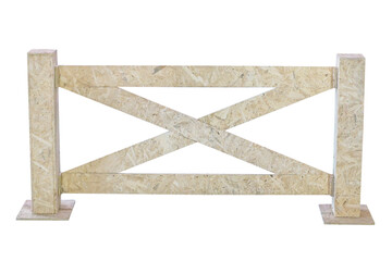 Garden fence made from cardboard isolated on white backgrounds