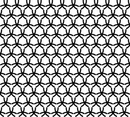 Patrón de líneas negras formando figuras abstractas creando un entramado sobre fondo blanco