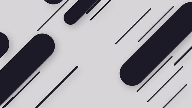 4K Seamless loop Bright modern abstract retro background with multicolored simple moving geometric shapes on the neon background. Seamless loop