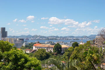 Fototapeta na wymiar downtown Rio de Janeiro, seen from the top of the Santa Teresa neighborhood.
