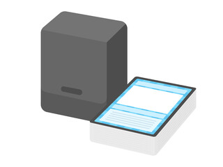 トレーディングカードのデッキケースとデッキのイラスト