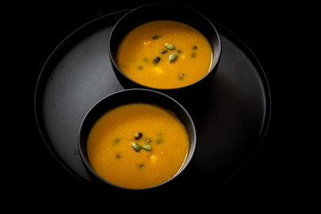 Korean pumpkin soup with red bean
