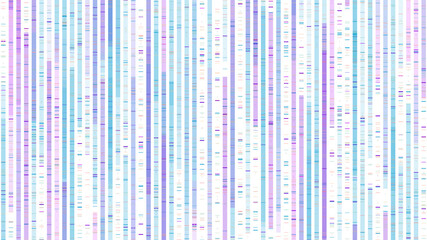 DNA Genome sequencing the bases of a fragment of DNA for gene therapy - 3D illustration rendering