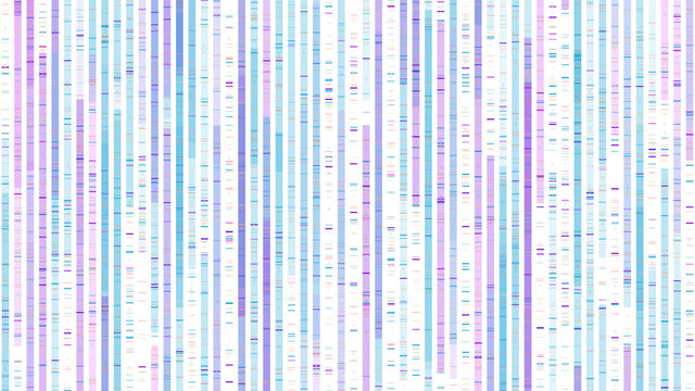 DNA Genome sequencing the bases of a fragment of DNA for gene therapy - 3D illustration rendering