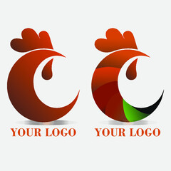 logo abstracto de la letra c en forma de gallo © RK Estudio Creativo