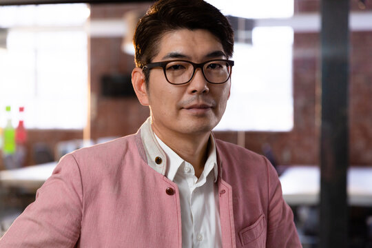 Portrait of stylish asian businessman looking to camera