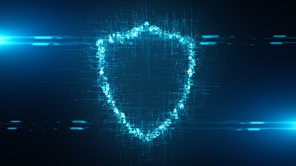 Cybersecurity safety of data from viruses, malware and hacking using encryption password and internet privacy