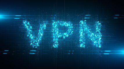 VPN, or virtual private network provides privacy, anonymity and security to users by creating a private network connection across a public network connection - 3D Illustration Rendering