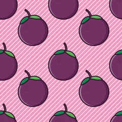 mangosteen fruit seamless pattern vector illustration 