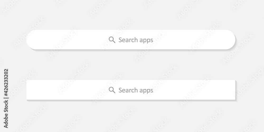 Poster Modern Search App Bar UI Vector in Flat Design Style. Searching Apps Box Icon Illustration