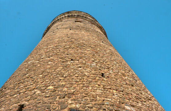 Galata tower photo taken from lower angle early in the morning. 03.03.2021. istanbul Turkey.
