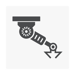 Robotic arm, industrial robot system vector icon. Consist of mechanical arm, electronic, hydraulic. Control by automation technology. For industry i.e. assembly, manufacturing, cnc, production process
